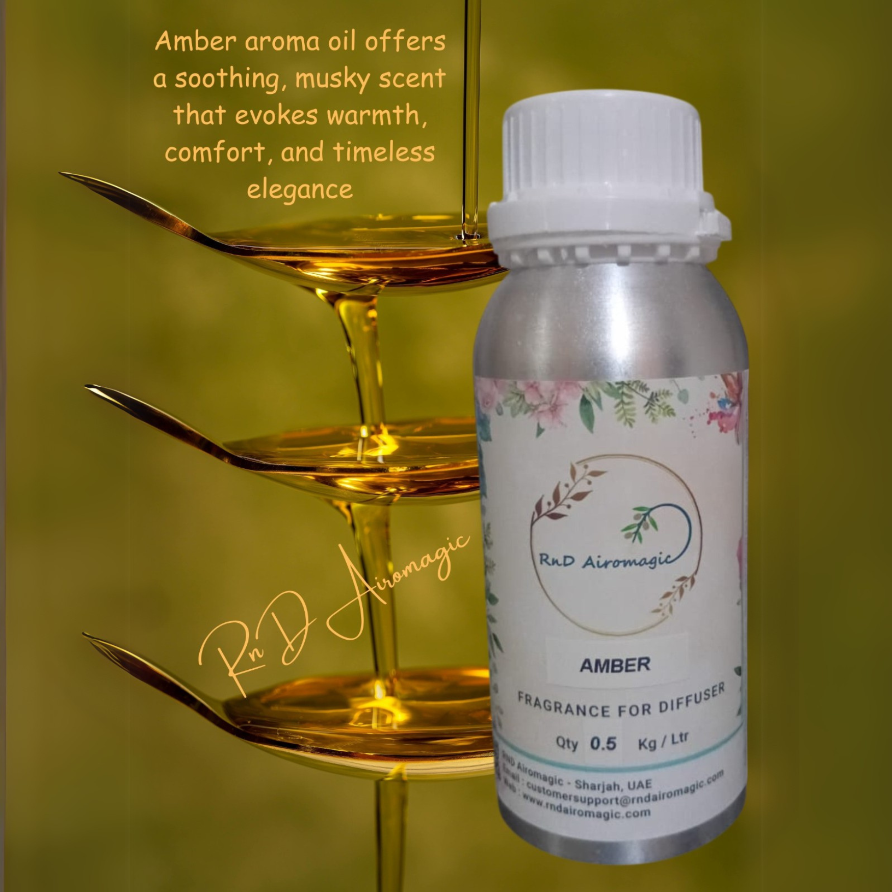 French made Premium quality Amber Aroma Oil for Diffuser 500ml - Image 3
