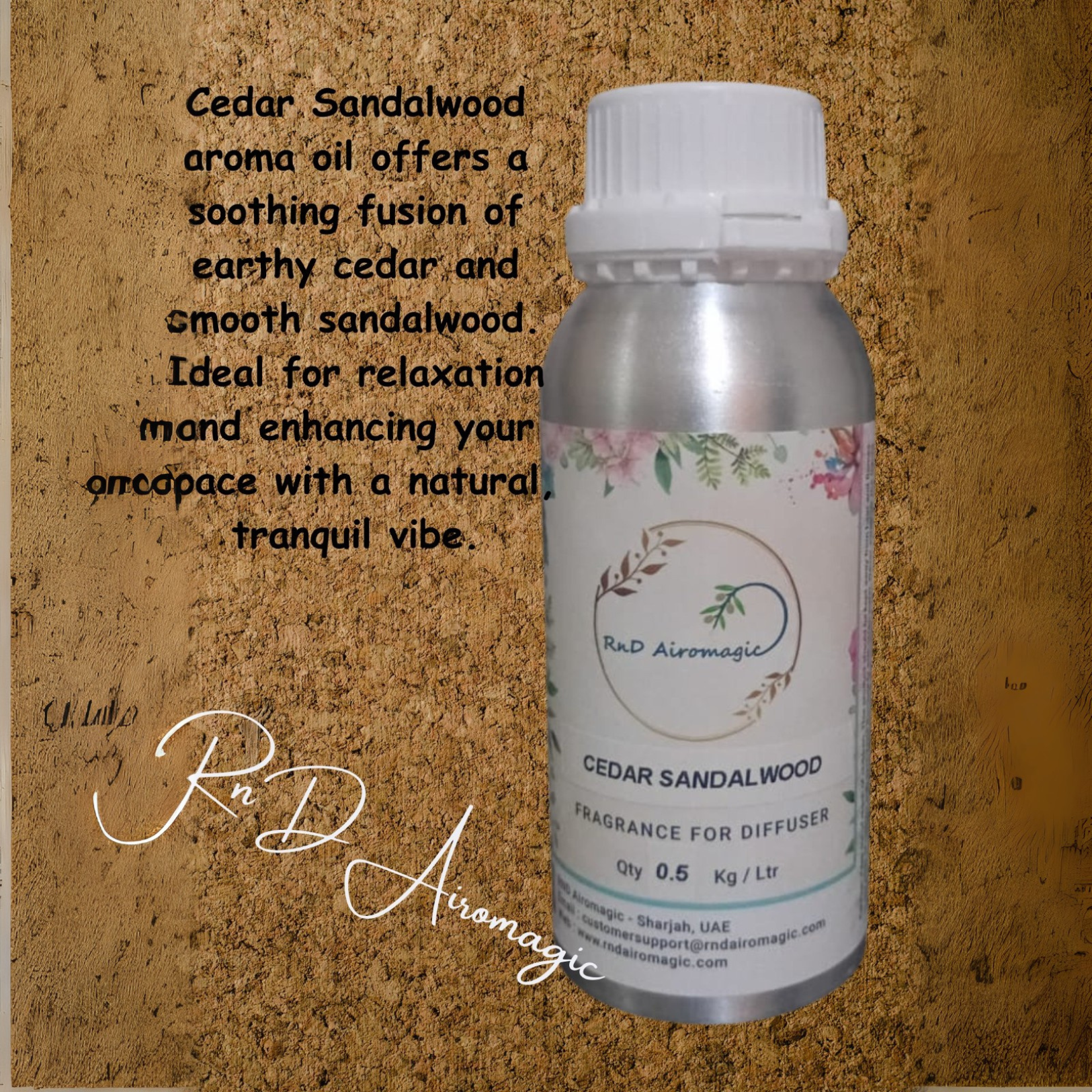 French made Premium quality Cedar Sandalwood Aroma Oil for Diffuser 500ml - Image 3